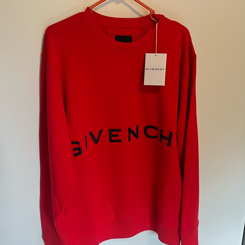 Givenchy NWT Red Crew Logo Sweatshirt Men’s Large